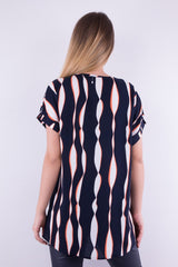 Bluzka w geometryczny biało czarny wzór