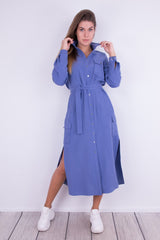 Chabrowa sukienka na guziki