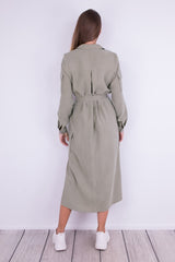 Khaki sukienka na guziki