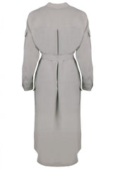 Khaki sukienka na guziki