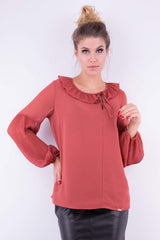 Szykowna bluzka z plisowanym rękawem