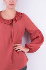 Szykowna bluzka z plisowanym rękawem