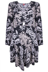 Asymetryczna sukienka we wzory