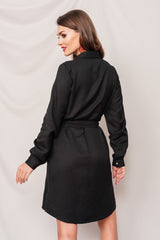 Czarna sukienka koszulowa