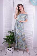 DŁUGA SUKIENKA W KOLOROWE KROPECZKI