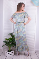 DŁUGA SUKIENKA W KOLOROWE KROPECZKI