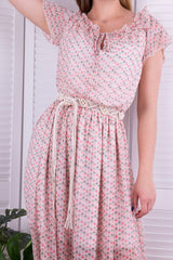 DŁUGA SUKIENKA W KOLOROWE KROPECZKI