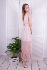 DŁUGA SUKIENKA W KOLOROWE KROPECZKI