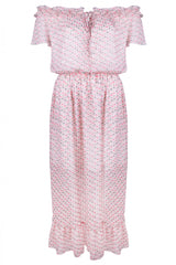 DŁUGA SUKIENKA W KOLOROWE KROPECZKI