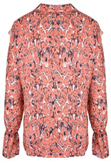 Bluzka z falbanką pomarańczowa