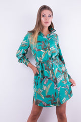 KOSZULOWA SUKIENKA TURKUSOWA